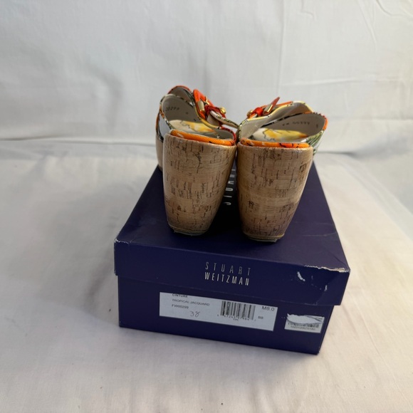 Stuart Weitzman Women's Wedge Sandals - Floral Orange and Yellow - Picture 2 of 3